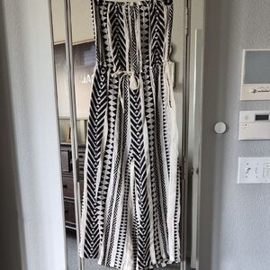 Black and White Geometric Jumpsuit